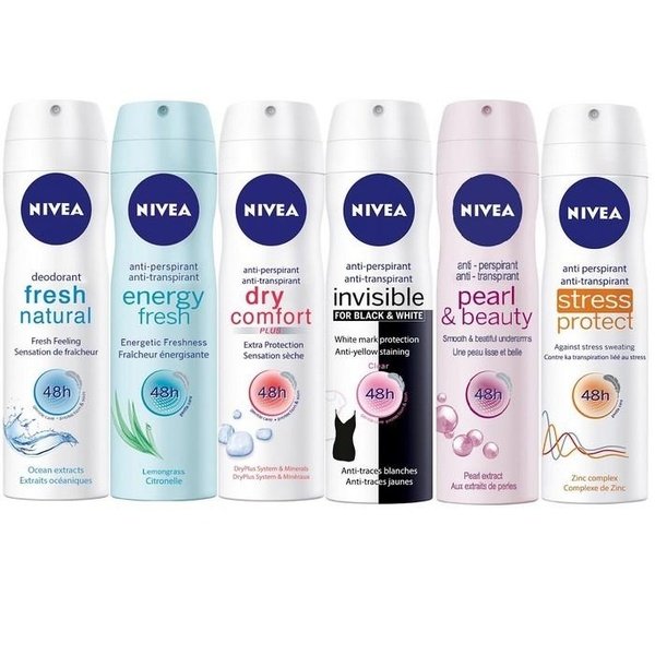 assorted nivea deodorant antiperspirant spray for women 48h brkelgmbh