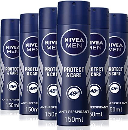 nivea men protect & care deodorant antiperspirant quick dry spray, 48 hour protection, 150ml brkelgmbh